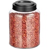 image:imagemDesign Small Storage Glass Canister with Airtight Metal Lid for Kitchen Pantry Counter or Cabinet Container for Food Snacks Cooking or Baking Supplies Home Sort Collection 2 Pack ClearBlack