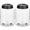 image:imagemDesign Small Storage Glass Canister with Airtight Metal Lid for Kitchen Pantry Counter or Cabinet Container for Food Snacks Cooking or Baking Supplies Home Sort Collection 2 Pack ClearBlack