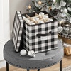image:imagemDesign Square GiftWrap and Ornament Storage Box with Handles Holder Container for Christmas or Holiday Decorations  Removable Lid Closet or Cubby Storage Totes Buffalo Plaid 2 Pack BlackWhite