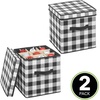 image:imagemDesign Square GiftWrap and Ornament Storage Box with Handles Holder Container for Christmas or Holiday Decorations  Removable Lid Closet or Cubby Storage Totes Buffalo Plaid 2 Pack BlackWhite