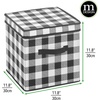 image:imagemDesign Square GiftWrap and Ornament Storage Box with Handles Holder Container for Christmas or Holiday Decorations  Removable Lid Closet or Cubby Storage Totes Buffalo Plaid 2 Pack BlackWhite