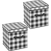 image:imagemDesign Square GiftWrap and Ornament Storage Box with Handles Holder Container for Christmas or Holiday Decorations  Removable Lid Closet or Cubby Storage Totes Buffalo Plaid 2 Pack BlackWhite
