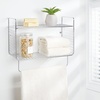 image:imagemDesign Steel Wall Mount Storage Organizer Shelf Rack with Towel Bar  Mounted Shelves for Bathroom Laundry Room Kitchen Garage  Basket for Hand Towels Washcloth  Concerto Collection  Chrome