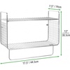 image:imagemDesign Steel Wall Mount Storage Organizer Shelf Rack with Towel Bar  Mounted Shelves for Bathroom Laundry Room Kitchen Garage  Basket for Hand Towels Washcloth  Concerto Collection  Chrome