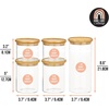 image:imagemDesign Storage Glass Canister with Airtight Bamboo Lid  Kitchen Pantry Counter or Cabinet Container Holds Food Snacks Cooking or Baking Supplies Home Sort Collection Set of 5 ClearNatural