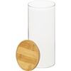 image:imagemDesign Storage Glass Canister with Airtight Bamboo Lid  Kitchen Pantry Counter or Cabinet Container Holds Food Snacks Cooking or Baking Supplies Home Sort Collection Set of 3 ClearNatural