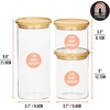 image:imagemDesign Storage Glass Canister with Airtight Bamboo Lid  Kitchen Pantry Counter or Cabinet Container Holds Food Snacks Cooking or Baking Supplies Home Sort Collection Set of 3 ClearNatural