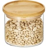 image:imagemDesign Storage Glass Canister with Airtight Bamboo Lid  Kitchen Pantry Counter or Cabinet Container Holds Food Snacks Cooking or Baking Supplies Home Sort Collection Set of 3 ClearNatural