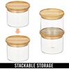 image:imagemDesign Storage Glass Canister with Airtight Bamboo Lid  Kitchen Pantry Counter or Cabinet Container Holds Food Snacks Cooking or Baking Supplies Home Sort Collection Set of 3 ClearNatural