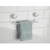 image:imagemDesign Strong Suction Wall Mount PlasticMetal Wash Cloth Hand Towel Bar for Bathroom Shower Stall Bathtub  2 Pack ClearStainless Steel