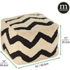 image:imagemDesign Tufted Bohemian Ottoman Pouf Seat  Modern Square Cube Poof Floor Chair for Living Room Bedroom Office Playroom and Nursery  Chevron  BlackWhite
