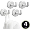 image:imagemDesign Wall Mount Decorative Aluminum Single Storage Organizer Hook for Robes Bath Towels Wash Cloths  Hardware Included 4 Pack  Silver
