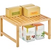 image:imagemDesign Wooden Stackable Storage Shelf  Food and Kitchen Organizer for Cabinet Pantry Shelves Countertop Cabinet  Echo Collection  2 Pack  Natural BambooPack of 2