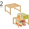 image:imagemDesign Wooden Stackable Storage Shelf  Food and Kitchen Organizer for Cabinet Pantry Shelves Countertop Cabinet  Echo Collection  2 Pack  Natural BambooPack of 2