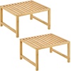 image:imagemDesign Wooden Stackable Storage Shelf  Food and Kitchen Organizer for Cabinet Pantry Shelves Countertop Cabinet  Echo Collection  2 Pack  Natural BambooPack of 2