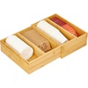 image:imagemDesign Bamboo Wood Expandable Deep Kitchen Drawer Organizer Tray Bin for Kitchen Organize Drawers Counters Shelves Holds Plasticware Lids Towels Utensils Home Sort Collection  Natural