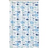 image:imagemDesign Decorative Fish Print  Easy Care Fabric Shower Curtain with Reinforced Buttonholes for Bathroom Showers Stalls and Bathtubs Machine Washable  72 x 72  Bright MultiBlue Multi