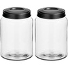 image:imagemDesign Extra Small Storage Glass Canister Airtight Metal Lid for Kitchen Pantry Counter Cabinet Container for Food Snacks Cooking or Baking Supplies Home Sort Collection 2 Pack ClearBlack