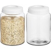 image:imagemDesign Extra Small Storage Glass Canister Airtight Metal Lid for Kitchen Pantry Counter Cabinet Container for Food Snacks Cooking or Baking Supplies Home Sort Collection 2 Pack ClearWhite