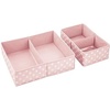 image:imagemDesign Fabric Drawer Organizer Bins KidsBaby Nursery Dresser Closet Shelf Playroom Organization Hold Clothes Toys Diapers Bibs Blankets Set of 2 4 Pack PinkWhite Polka DotPinkWhite