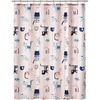 image:imagemDesign Fabric Shower Curtain 72 x 72 Machine Washable Quality Reinforced Buttonholes for Bathroom Guest Bath Stalls Tubs  Kitties Design  Pink