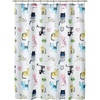 image:imagemDesign Fabric Shower Curtain 72 x 72 Machine Washable Quality Reinforced Buttonholes for Bathroom Guest Bath Stalls Tubs  Kitties Design  White