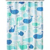 image:imagemDesign Fabric Shower Curtain 72 x 72 Machine Washable Quality Reinforced Buttonholes for Bathroom Guest Bath Stalls Tubs  Whales Design  Blues