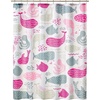 image:imagemDesign Fabric Shower Curtain 72 x 72 Machine Washable Quality Reinforced Buttonholes for Bathroom Guest Bath Stalls Tubs  Whales Design  Pink