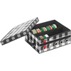 image:imagemDesign GiftWrapping Ribbon Storage Box wHandles  Holiday Bow Organizer Container wLid amp Christmas Ribbon Holder  Gift Storage Tote Bin and Bow Station  14 x 11 x 5  Buffalo Plaid BlackWhite