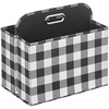 image:imagemDesign Holiday Storage Box for Gift Wrapping and Bows with Compartments and Handle  Christmas Organizer Tote for Ribbons  Divided Container for Crafts and Stationary  Buffalo Plaid BlackWhite