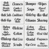 image:imagemDesign Home Organization Labels  Preprinted Label Stickers for Bathroom Storage and Cleaning  Household Organizing for Jars Canisters Containers Bins and Boxes  32 Count  ClearBlackBlack