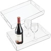image:imagemDesign Large Modern Acrylic Rectangular Decorative Kitchen Serving Tray with BuiltIn Handles  Serve Food Tea Coffee Breakfast Snacks Cheese Appetizers and Drinks  2 Pack  Clear