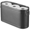 image:imagemDesign Large Steel Free Standing Toilet Paper Organizer 6Roll Tissue Storage Holder Container Bin for Bathroom Floor Fits Under Sink Vanity Shelf In Cabinet or Corner Oscar Collection  BlackGraphite