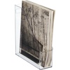 image:imagemDesign Plastic Slim Vertical File Folder Storage Organizer Bin with Handle  Hold Notebooks Binders Envelopes Magazines for Home Office Work Desktops Ligne Collection Clear
