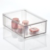 image:imagemDesign Plastic Stackable Bathroom Storage with Pull Out Bin Organizer Drawer for Cabinet Vanity Shelf Cupboard Cabinet or Closet Organization  Lumiere Collection  Clear8 x 12 x 4 Pack of 1