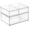 image:imagemDesign Plastic Stackable Closet Storage Organizer Bins with Pull Out Drawer for Cabinet Desk Shelf Cupboard or Dresser Organization  Lumiere Collection  4 Pack  ClearMixed Sizes Pack of 3
