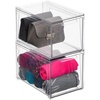 image:imagemDesign Plastic Stackable Closet Storage Organizer Bins with Pull Out Drawer for Cabinet Desk Shelf Cupboard or Dresser Organization  Lumiere Collection  4 Pack  Clear8 x 12 x 8 Pack of 2