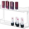 image:imagemDesign Plastic Wall Mount 2Tier Cosmetic Organizer Makeup Storage Holder for Bathroom Vanity Bedroom Stores Lip Stick Lip Gloss Lip Liner Nail Polish Cuticle Cream Ligne Collection  Clear