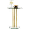 image:imagemDesign Round 16 Glass Top SideEnd Drink Table  Tall Modern Decorative Accent SideEnd Metal Nightstand Furniture for Bedroom Living Room Home Office Dorm Room  Milan Collection  ClearBrass
