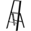 image:imagemDesign Small Folding Step Ladder Lightweight Slim Step Stool for Kitchen Closet Pantry Living Room Easy Reach MultiPurpose Foldable Stairs with Hand Rails Home Sort Collection Matte Black