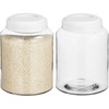 image:imagemDesign Small Storage Glass Canister with Airtight Metal Lid for Kitchen Pantry Counter or Cabinet Container for Food Snacks Cooking or Baking Supplies Home Sort Collection 2 Pack ClearWhite
