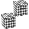 image:imagemDesign Square GiftWrap and Ornament Storage Box with Handles Holder Container for Christmas or Holiday Decorations  Removable Lid Closet or Cubby Storage Totes Buffalo Plaid 2 Pack BlackWhite