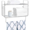 image:imagemDesign Steel Wall Mount Storage Organizer Shelf Rack with Towel Bar  Mounted Shelves for Bathroom Laundry Room Kitchen Garage  Basket for Hand Towels Washcloth  Concerto Collection  Chrome