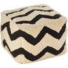 image:imagemDesign Tufted Bohemian Ottoman Pouf Seat  Modern Square Cube Poof Floor Chair for Living Room Bedroom Office Playroom and Nursery  Chevron  BlackWhite