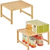 image:imagemDesign Wooden Stackable Storage Shelf  Food and Kitchen Organizer for Cabinet Pantry Shelves Countertop Cabinet  Echo Collection  2 Pack  Natural BambooPack of 2