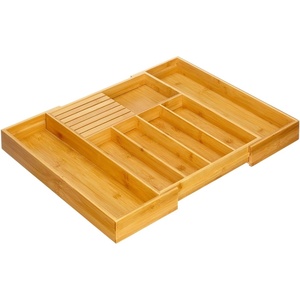image:imagemDesign Bamboo Wood Expandable Kitchen Drawer Utensil Organizer Tray CutleryKnife Drawer Storage for Kitchen  Holds Cutlery Flatware Silverware Cooking Utensils  Home Sort Collection  Natural