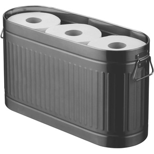 image:imagemDesign Large Steel Free Standing Toilet Paper Organizer 6Roll Tissue Storage Holder Container Bin for Bathroom Floor Fits Under Sink Vanity Shelf In Cabinet or Corner Oscar Collection  BlackGraphite