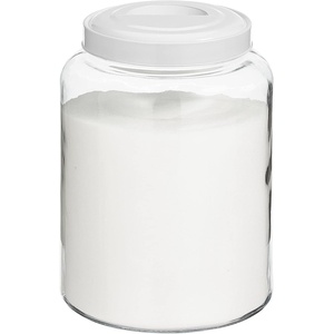 image:imagemDesign Medium Storage Glass Canister with Airtight Metal Lid for Kitchen Pantry Counter or Cabinet  Container for Food Snacks Cooking or Baking Supplies  Home Sort Collection  ClearWhite