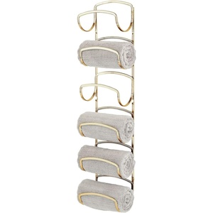 image:imagemDesign Metal Towel Shelves  Towel Rack for the Bathroom with 6 Compartments  Practical Bathroom Accessories for Both Large and Small Towels  BlackSoft Brass