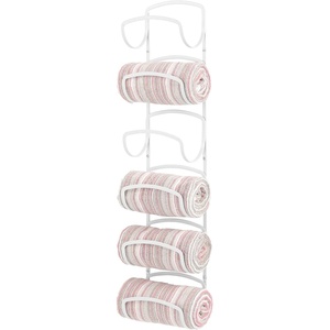 image:imagemDesign Metal Towel Shelves  Towel Rack for the Bathroom with 6 Compartments  Practical Bathroom Accessories for Both Large and Small Towels  BlackWhite